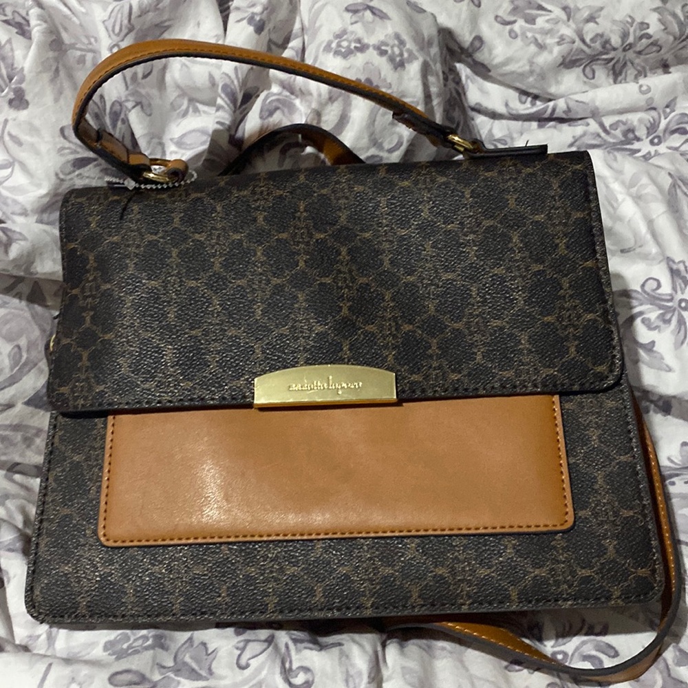 Two toned hand/crossbody bag